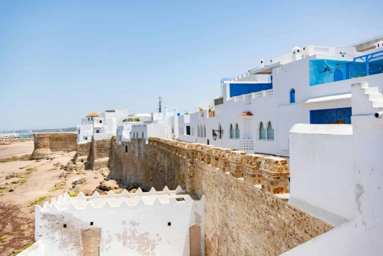 Aerial view of Essaouira's historic medina and harbor